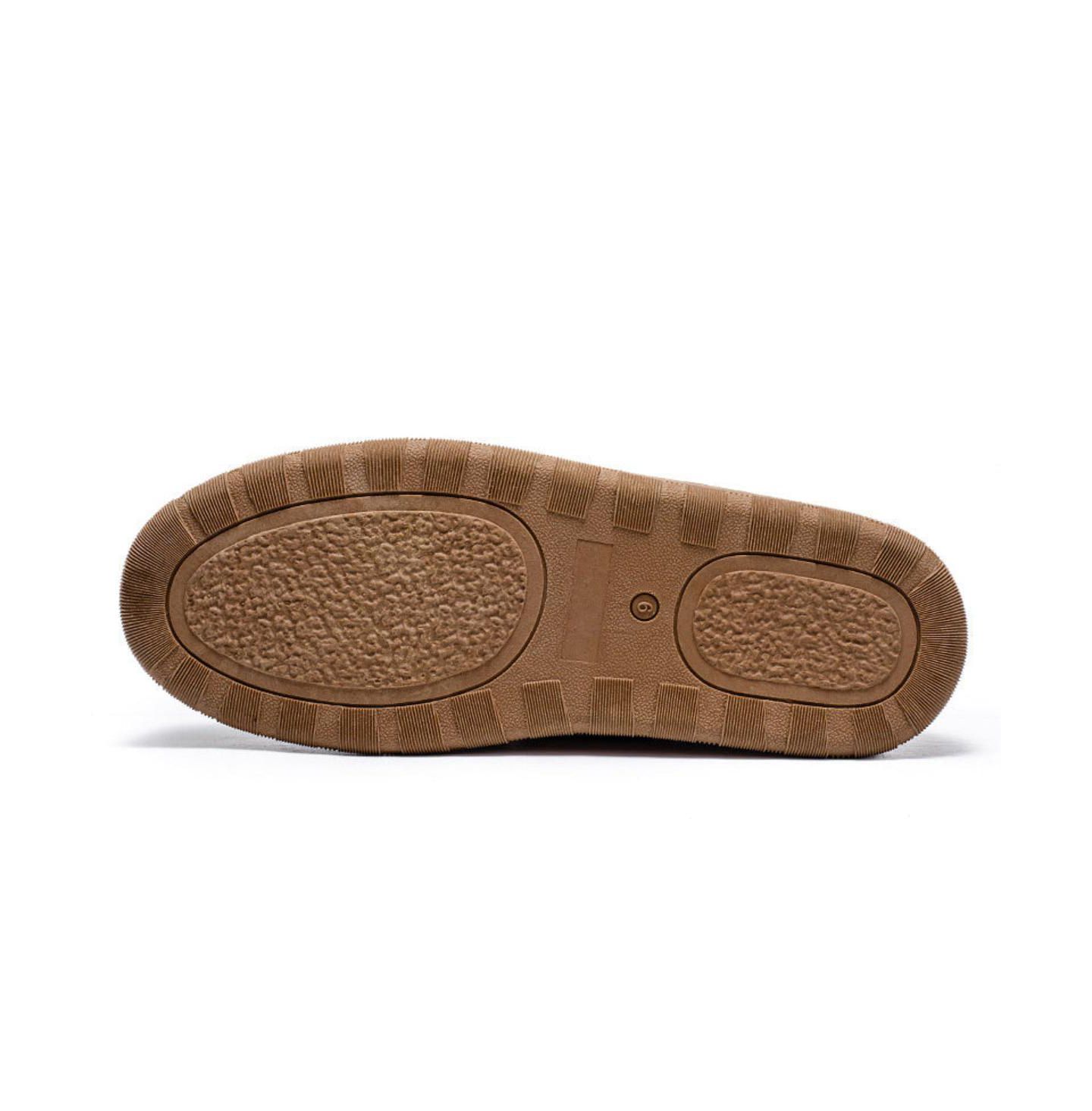 Женские тапочки PAZSTOR Shearling and Suede Moccasin Slippers Spring, цвет: Каштановый — фото 5