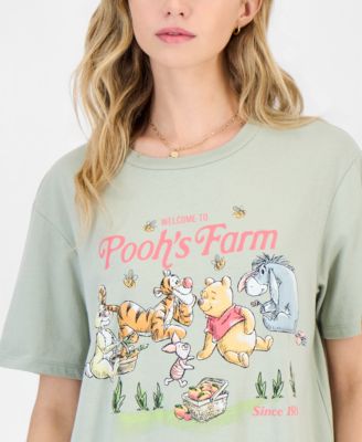 Juniors' Pooh's Farm Graphic Crewneck T-Shirt