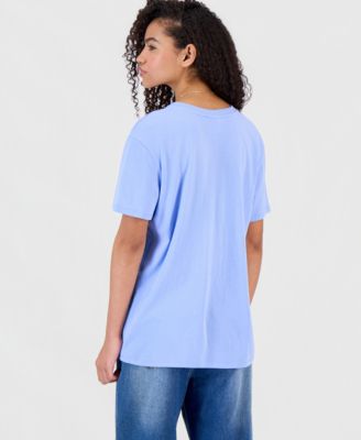 Juniors' No Worries Beach Graphic Crewneck T-Shirt 