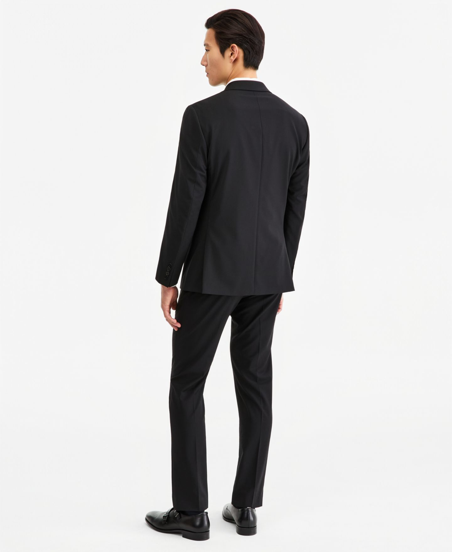 Мужской жилет Calvin Klein Slim-Fit Wool-Blend Stretch Suit Separates with Vest, цвет: Чёрный — фото 3