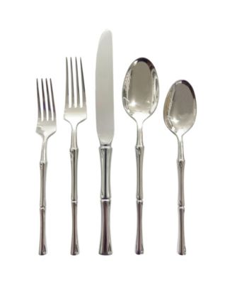 Rattan Mirrored 20-Pc. Flatware Set, Service For 4