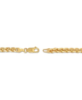Wheat Link Chain Necklace in 14k Gold-Plated Sterling Silver