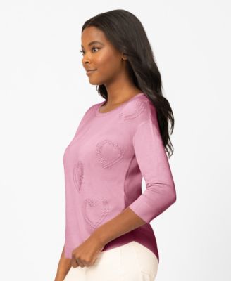 Women's Heart Stitch Hi-Low Sweater