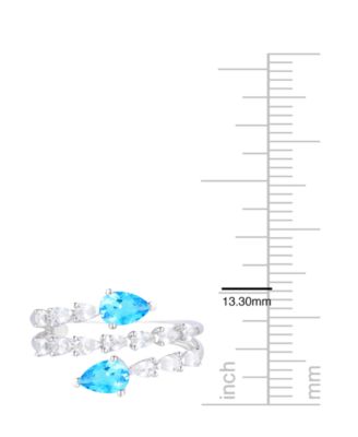 Blue Topaz (1 ct. t.w.) & Lab-Grown White Sapphire (2 ct. t.w.) Ring in Sterling Silver (Also Available in Multi-Stones)