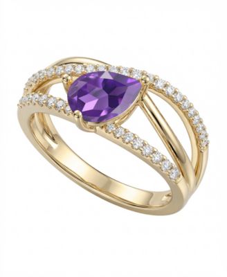 Amethyst (1-1/10 ct. t.w.) & Lab-Grown White Sapphire (1/3 ct. t.w.) Ring in 14k Gold Over Sterling Silver (Also Available in Multi-Stones)