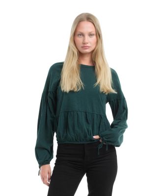 WILT Women's Clothing Shirred Elastic Hem Tee