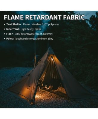 4 Season Hot Tent with Stove Jack, Windproof Waterproof Cold Weather Winter Tents for Camping