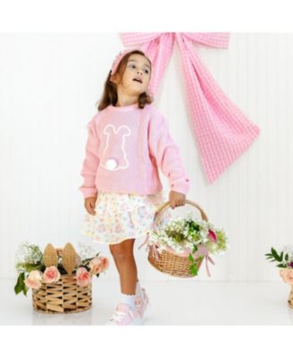 Little Girls Easter Bunny Knit Sweater
