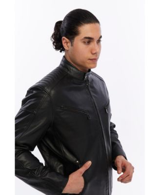 Men's Motorcyle Style Leather Jacket