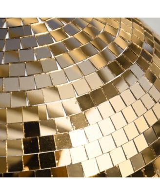 12" Large Disco Ball with Motor and Light 6RPM Rotator & 3W RGB Spotlight for 70s 80s Party DJ Bands Club Event Champagne Gold