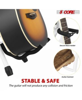 Guitar Stool 3.15" Padded Chair w Backrest Foldable Music Seat Built in Foot Rest Guitar Stand