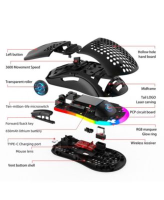 Honeycomb Hollow Wireless Gaming Mouse - Tri-Mode Wireless Mouse
