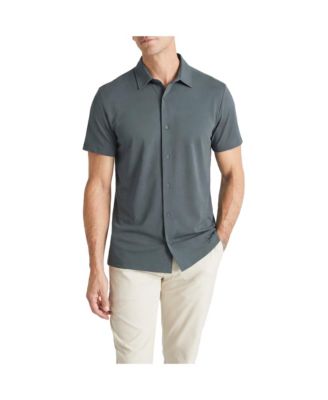 Men's Office-Leisure Collection Button Front Seamless Short Sleeve Shirt