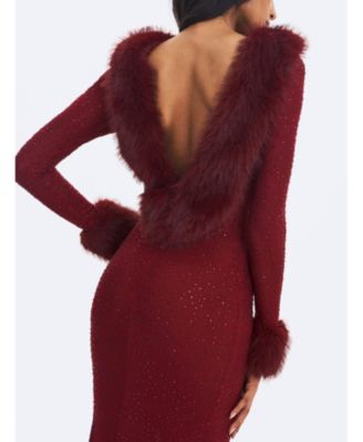 Women's Rhinestone Mesh Low Back Mermaid Gown