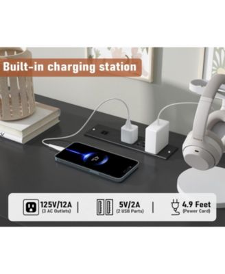 Rattan 9 Drawer Charging Station Dresser