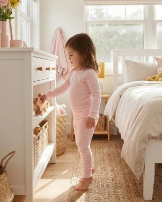 Girls Peony Stripe Pajama Set