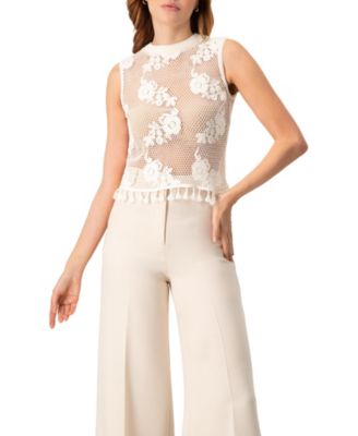 Women's Sleeveless Knitted Fringe Top