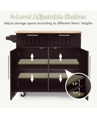 Kitchen Islands Rolling Kitchen Island Cart Storage Trolley with Towel Rack and Drawer