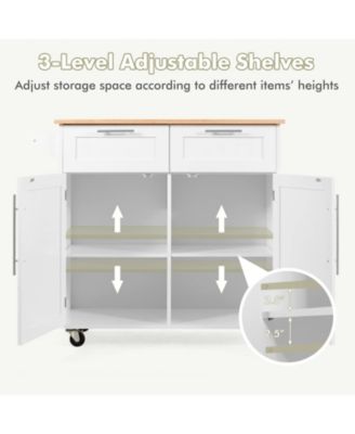 Kitchen Islands Rolling Kitchen Island Cart Storage Trolley with Towel Rack and Drawer