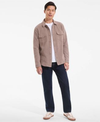 Men's Long Sleeve Bedford Button Through Utility Overshirt