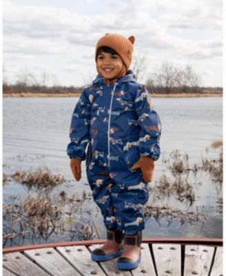 Baby Boys Mid-Season One-Piece Outerwear with Hat Dog Print
