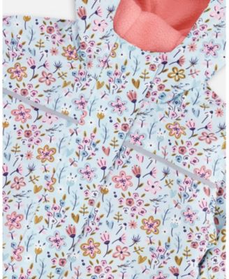 Toddler Girls Mid-Season One-Piece Outerwear Blue Mini Flower Print