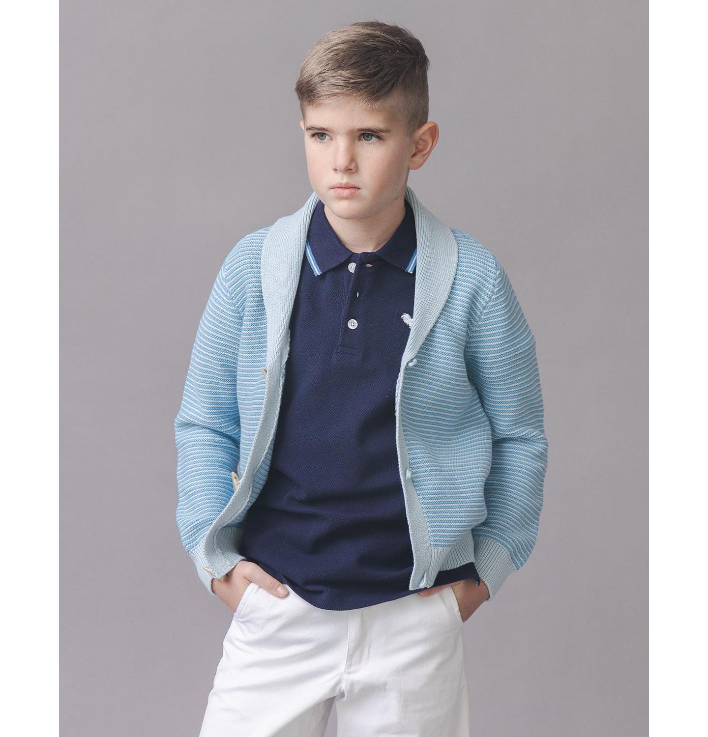 Кардиган Hope & Henry Organic Shawl Collar Cardigan Sweater для мальчиков, цвет: Bluebell — фото 3