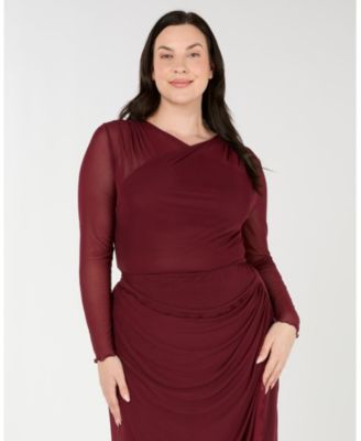 Plus Size Annalise Mesh Wrap Top