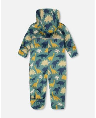 Baby Boys Mid-Season One-Piece Outerwear with Hat Dinosaur Print