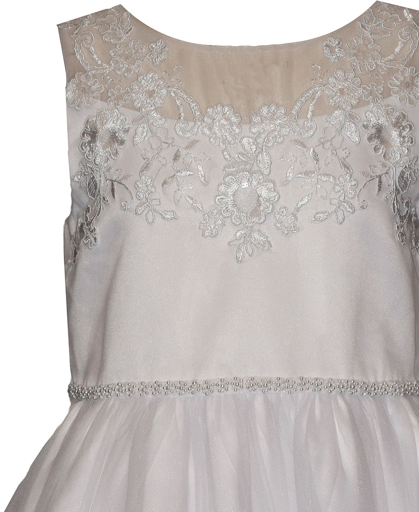 Платье Bonnie Jean Embroidered Communion Dress для девочек, цвет: Серый — фото 3