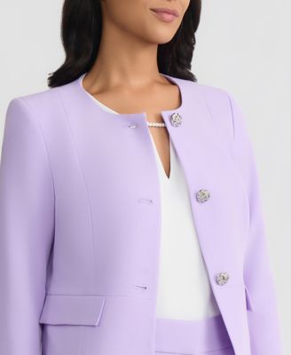 Women's Stretch Crepe Three-Button Waist Seamed Jacket