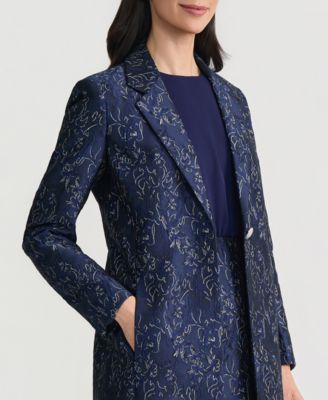 Women's Metallic Jacquard Long Jacket 