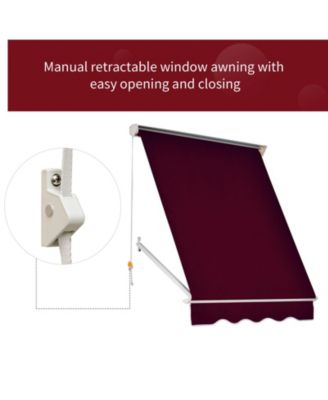 6' Retractable Patio Window Awning with Shade