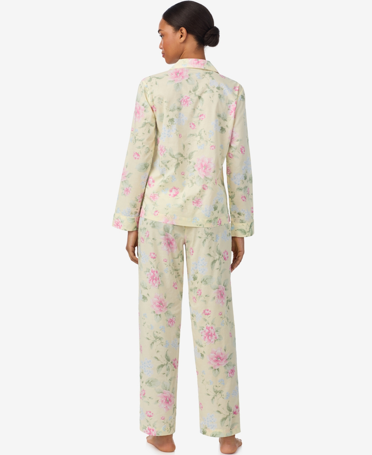 Lauren Ralph Long Sleeve Notch Collar Pajama Set