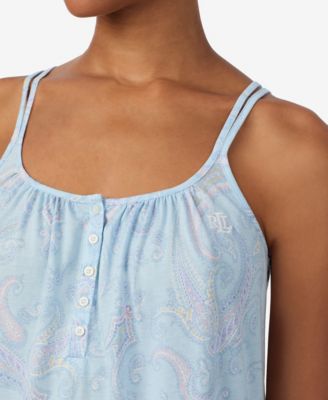 Women's Double Strap Button Neck Gown