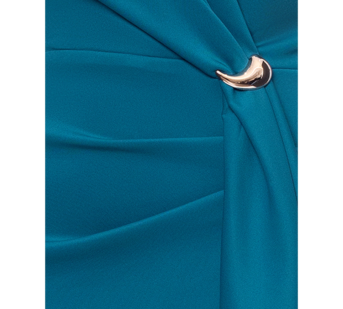 Betsy & Adam Plus V-Neck Peacock Dress