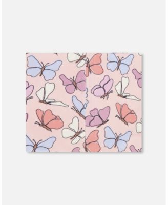 Baby Girls Stretch Jersey Neck Tube Pink Printed Butterflies