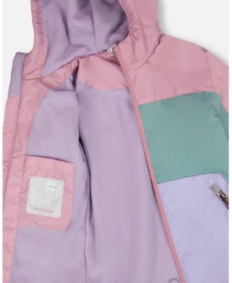 Girl Two-Piece Mid-Season Outerwear Set Mauve Colorblock - Child