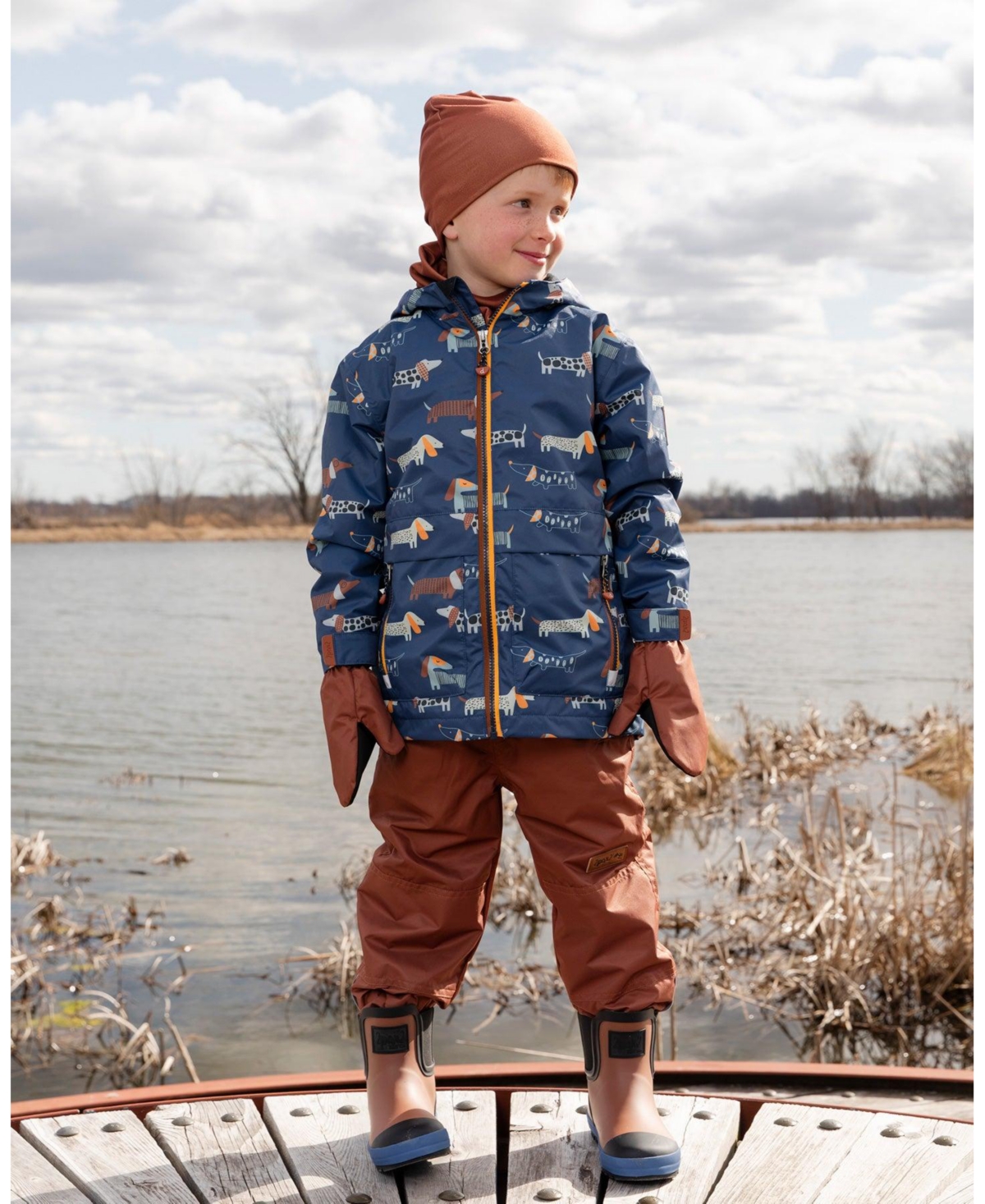 Deux par Little Boys 3-in-1 Two-Piece Mid-Season Outerwear Set Dog Print