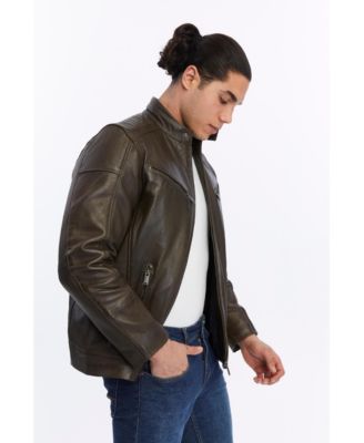 Men's Motorcyle Style Leather Jacket