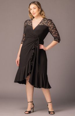 Plus Size Lavish Lace Wrap Dress