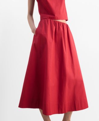 Women's Pleated Midi Cotton Skirts