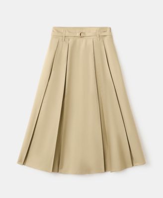 Women's A-Line Pleated Belt Skirts