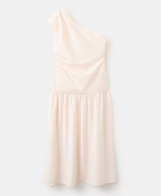 mango women's asymmetrical pleated dress One Shoulder Asymmetrical Pleated Maxi Dress