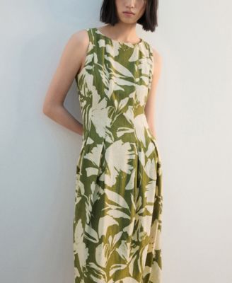 Women's Floral-Print Flared Dress
