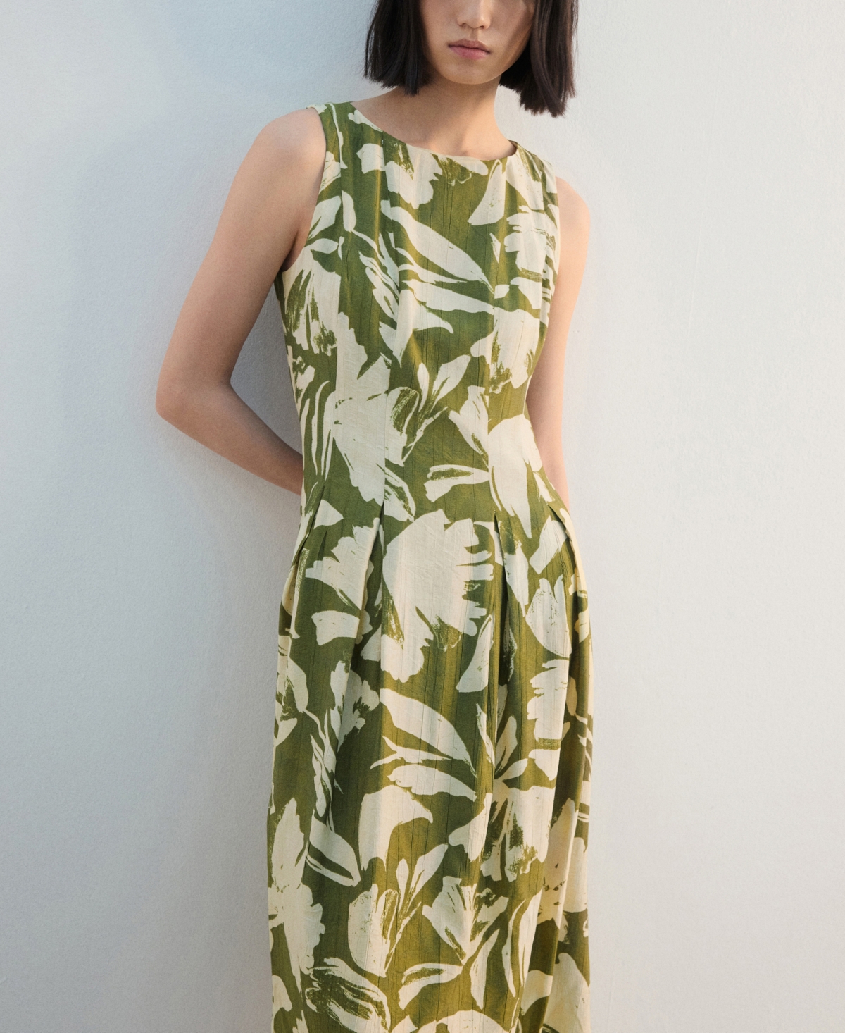 Mango Women's Floral-Print Flared Dress