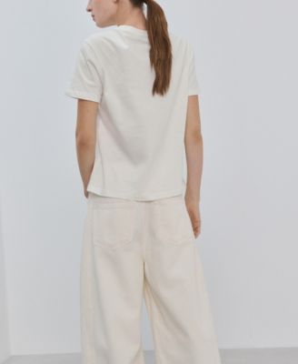 Women's Floral-Embroidered Cotton T-Shirt