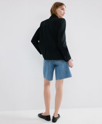 Women's High-Waist Straight-Fit Denim Shorts