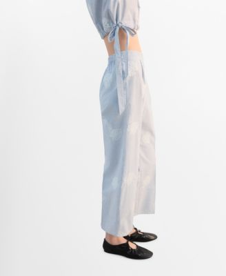 Women's Embroidered Striped Pants