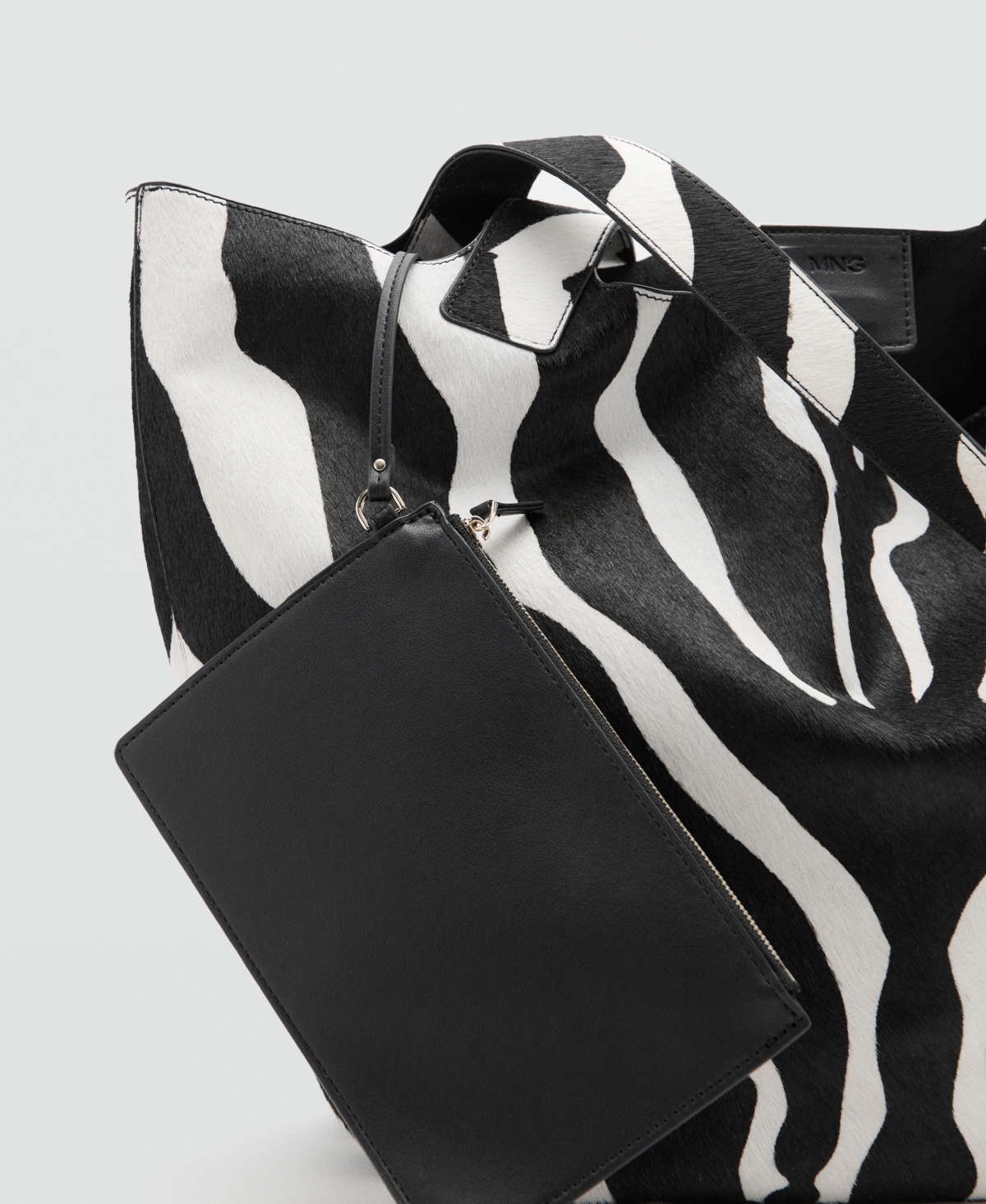 Mango Women's Leather And Fur Tote Bag
